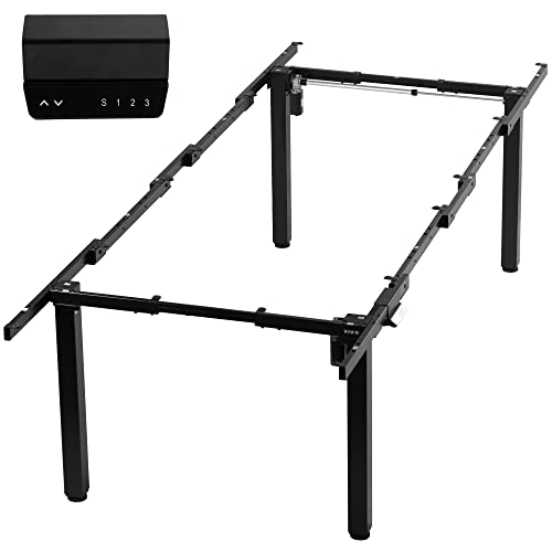 VIVO Black 4-Leg Dual Motor Electric Standing Desk Frame, DESK-E-400B