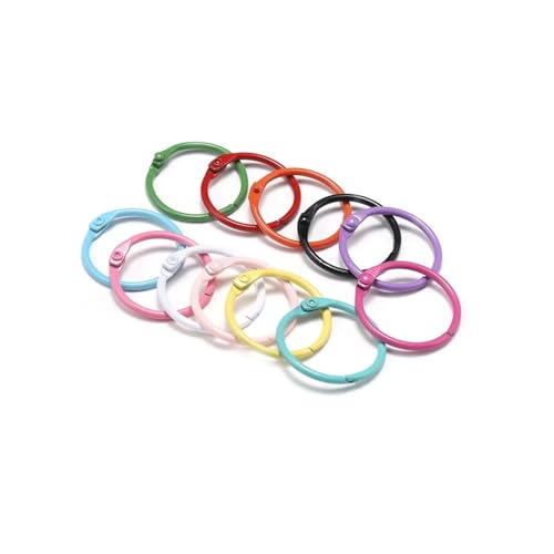 Binder Rings 100pcs Loose-Leaf Ring Calendar Notebook Accessories Opening Iron Binder Clips for School Home Office(Yellow)
