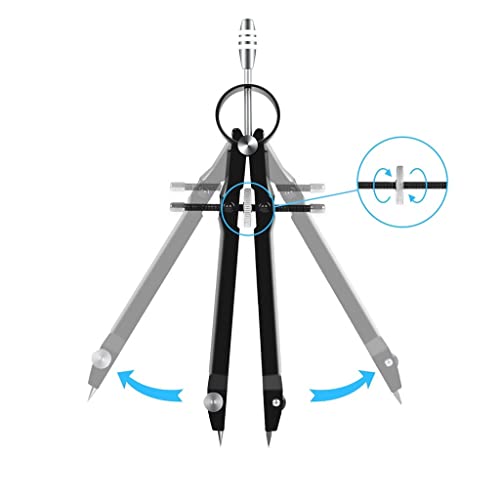 TEDILUVI Professional Compass, Geometry Set with Lock, Math and Precision, Metal and for Solid and Plane Precis
