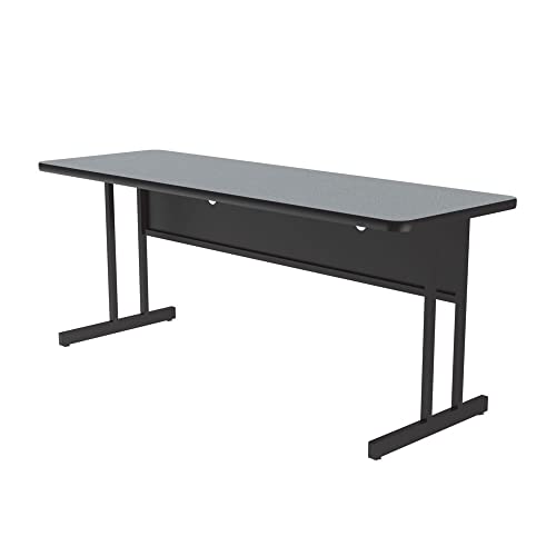 Correll 24"x72" Home & Office Computer Desk, Durable Gray Granite Thermal Fused Laminate Top, 29" High Office Workstation, Steel Frame & Modesty Panel, Wire Management, Made in The USA