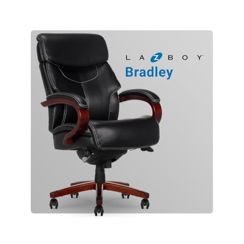 La-Z-Boy Bradley Bonded Leather Executive Chair, Black