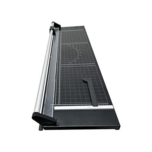 BREVELTION 36" Manual Rotary Paper Cutter, All Steel Precision Paper Trimmer with Grid Lines, Self Sharpen Blade Design, Black