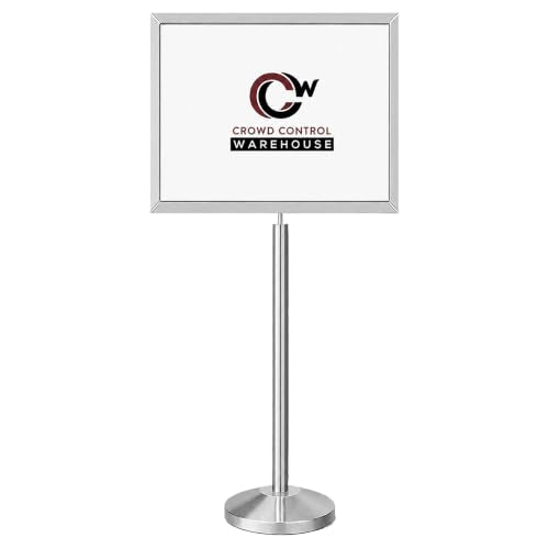 CCW 22 X 28" Horizontal Pedestal Floor Sign Frame, Polished Stainless Steel