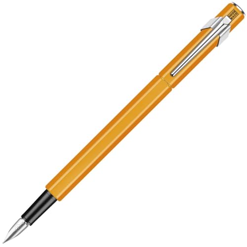 Caran d'Ache EF Fountain Pen, Extra Fine Point, 849 0842-030, Fluorescent Orange, Dual Use, Genuine Imported