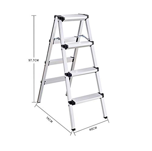 FLYIFE Step Stool Two-Step Ladder Stool, Three-Step Metal Ladder Outdoor Four-Step Ladder Five-Step Double-Sided Stepladders Engineeladder Household Ladder/40 X 74 X 97.7Cm