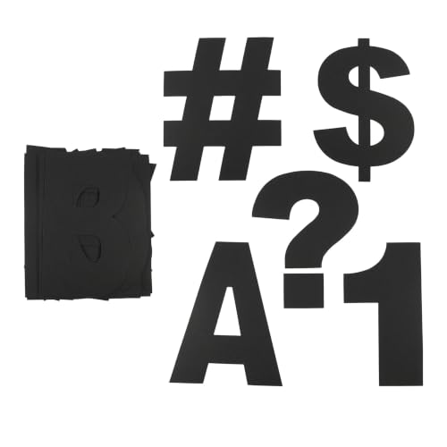 B2C 7" Black Project Letters, Numbers & Characters - Bold Paper Cutouts for Bulletin Boards, Classrooms, Posters & Displays, 6 Pack