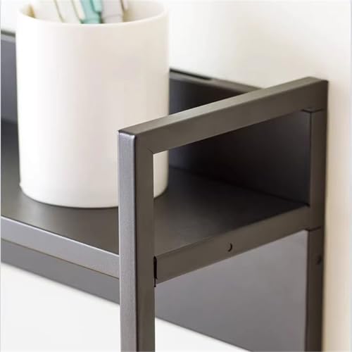 Office Bookshelf Industrial Style Tabletop Bookshelf Two Layers Open Metal Storage Rack