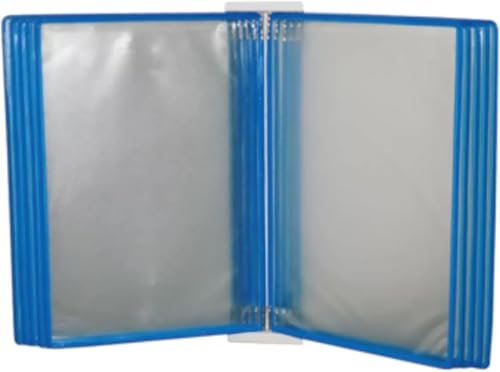 A4 Wall Mounted Document Holder, A3 Size Paper Document Folder,10 Pages File Organizer,Wall Hanging Units Flip Folder,Wall-Mounted Poster Flip Book Display for Workshop Exhibition Offices(Blue)