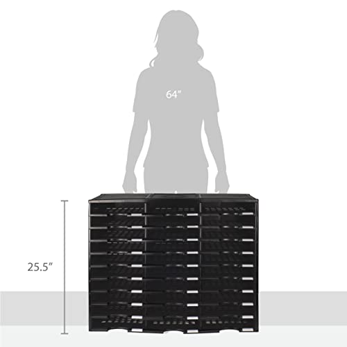 Storex 30-Compartment Literature Organizer, 31.38 x 14.13 x 25.5 Inches, Black (61419U01C)