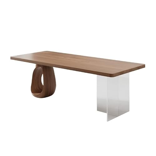 LINKIO Home Office Desks Solid Wood Large Board Creative Tea Table, Boss Office Tea Making Reception Table, Suitable for Home Living Room, Company Meeting Room Computer Table Desk(220x80x75cm)