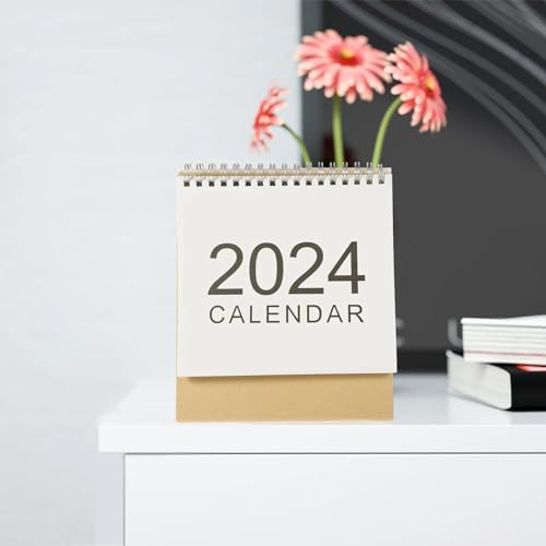 Yuidaaavzz 2024 Desk Calendar Daily Schedule Calendar 2024 Office Gift Standing Home Novelty Decor Decorative Mini Daily Household (Desk Calendar 8.1" W x 5.9" H)