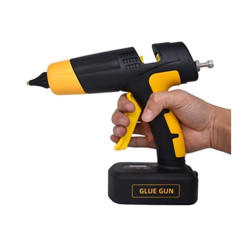 LIBODD Hot Glue Gun 100W Cordless Lithium Battery Hot Melt Glue Gun with Digital Display Replaceable Nozzle Use 11mm Glue Stick Wireless Tools for DIY Arts, Crafts and Quick Repairs(Set-2)