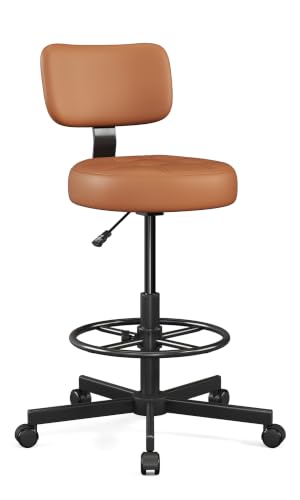 Yunhpostur Drafting Chair with Backrest, Tall Desk Chair for Standing Desk