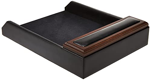 DACASSO Leather Desktop Letter Tray - Luxury Letter Holder & Paper Organizer for Desk - Office Organization & Executive Desk Decor - (Black)