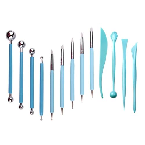 UOHLCX 13 Sets of Clay Tools Polymer Carving Pellet Stick Indentation Silicone Pen Sculpture Combination Set
