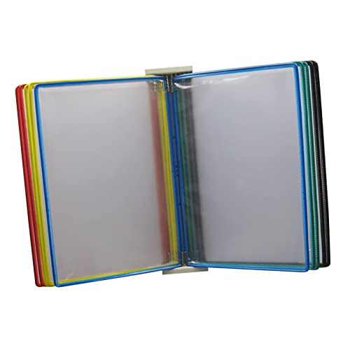 UMJIGF Desktop Document Holder A4 Reference Catalog Rack Catalog Display Rack, 10 Double-Sided Panels, A4 Letter-Size Wall Mounted Reference System, For Offices, Workshops, Exhi,Color