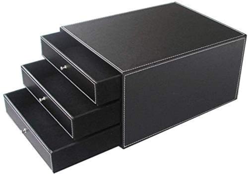 JDXQBLD File Cabinet 3 Drawer Desktop Organizer Leather Office CabinetHome Office Cabinet