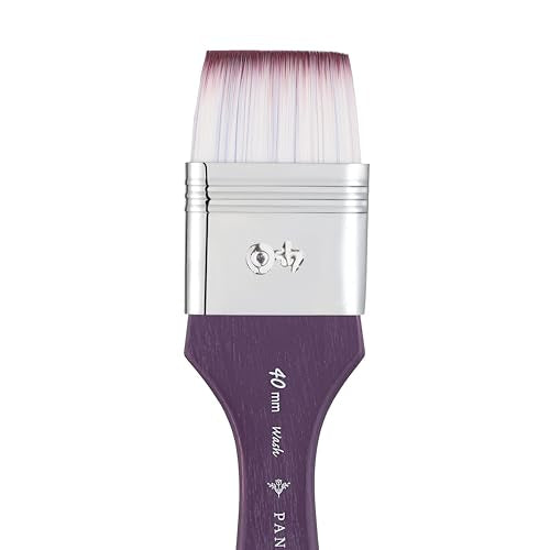 Pan Art Bristle Fan Brush, Wood/Metal, Purple, No.40