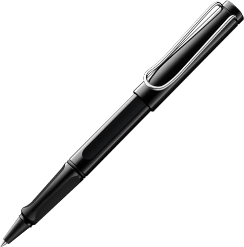 Lamy safari black - Rollerball Pen with ergonomic grip & line width M - for pleasant long writing - made of robust ASA plastic - including rollerball refill M 63 in black