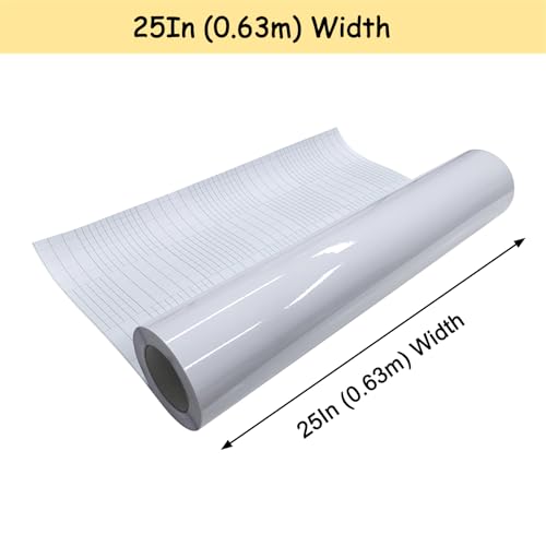 EQCOTWEA Glossy Cold Laminating Film Roll, 25 inch x 91.86 ft, 3Mil (0.075mm) Thickness Glossy Self-Adhesive Plastic Paper Laminator Sheets for Posters, Signs, Documents, for Indoor & Outdoor Use