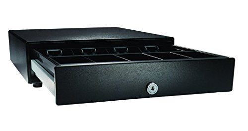 APG Standard- Duty 13.8" Point of Sale Cash Drawer | Vasario Series VP320-BL1416 | MultiPRO 320 Interface | Plastic Till with 4 Bill/ 5 Coin Compartments | Printer Driven |Black
