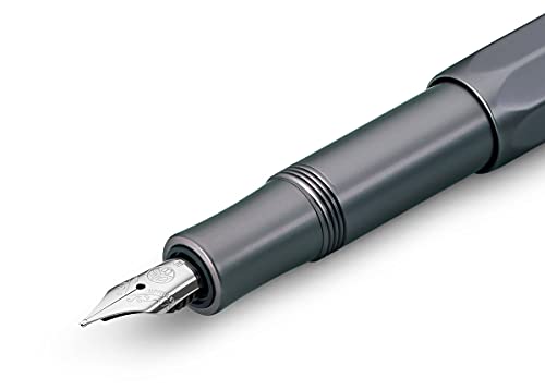 Kaweco AL SPORT Fountain Pen Anthracite I Premium Metal Pen for Ink Cartridges 13 cm I Nib: M (Medium)
