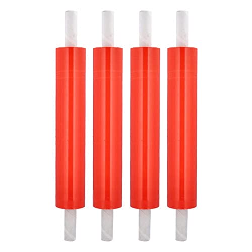 PSBM Dark Orange Plastic Stretch Wrap with Handles 20"x1000' 80 GA 4 Rolls