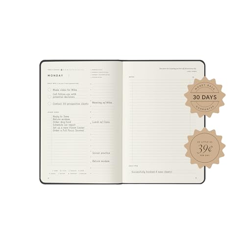 Full Focus Navy Linen Planner by Michael Hyatt - The #1 Daily Planner to Increase Focus, Eliminate Overwhelm, and Achieve Your Biggest Goals - Hardcover