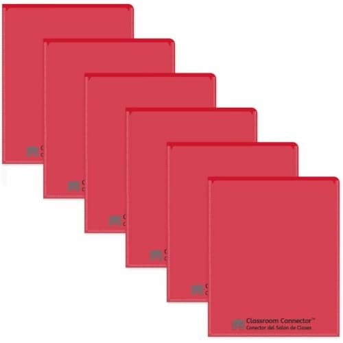 C-Line Classroom Connector Folders, 9'x11-3/4", 25/BX, Red