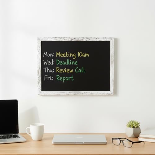 Reatong Chalkboard 12x16 inches, 3 Pack Non-Magnetic Blackboard, Rustic White Wooden Framed Chalkboards for Wall, Kitchen Menu Board, Blank Chalkboard Signs for Wedding, Entryway, Farmhouse Home Decor