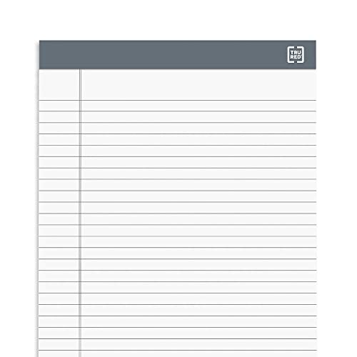 TRU RED Legal Pads, 8.5x14 Inch, Wide Ruled, White, 12-Pack