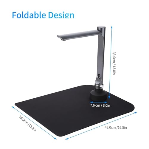 Document Camera, F60A USB Document Camera Scanner, 5 Megapixel HD A4 Capture Size, with LED Light Teaching Software for Teacher Training, Improve Efficiency for Live Demo, Distance