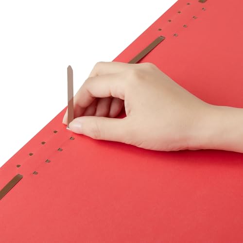 Staples Reinforced Tab Fastener Folder, Legal, Red Pressboard, 50/Bx