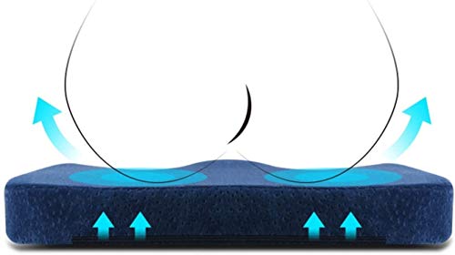 NCRD Memory Foam Seat/Chair Cushion for Relieves Back, Sciatica Pain，Tailbone Pain,Coccyx, Degenerating Disc, Prostate Cushion, Hip Shaping,Multifunction Comfortable Breathable Non-Slip Cushion