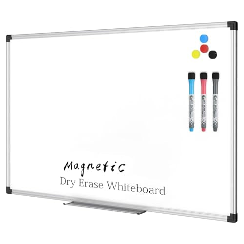 XBoard Magnetic Dry Erase Board/Whiteboard, 36 X 24 Inches Double Sided White Board, Silver Aluminium Frame
