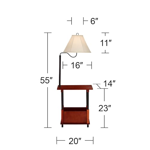 Marville 55" Mission End Table Floor Lamps Set of 2 Living Room