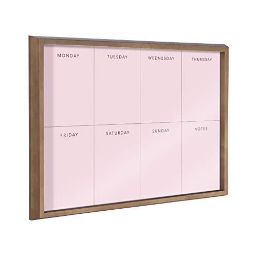 Kate and Laurel Blake This Week Framed Pink Printed Glass Dry Erase Wall Art by The Creative Bunch Studio, 18x24 Gold, Weekly Calendar Printed Glass Wall Organizer