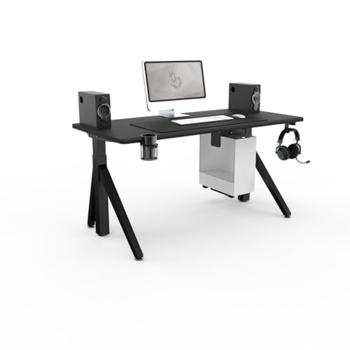 Dezctop Revon Pro Adjustable Standing Desk, 59x27.6in, Black Ash