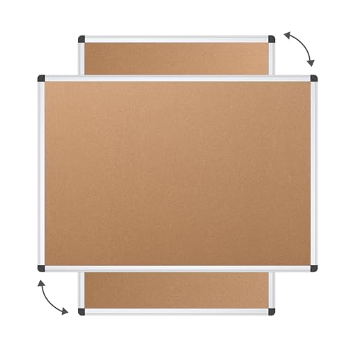 VIZ-PRO Large Cork Bulletin Board, 72 X 40 Inches, Wall-Mounted Corkboard with Silver Aluminium Frame for School, Office, and Home