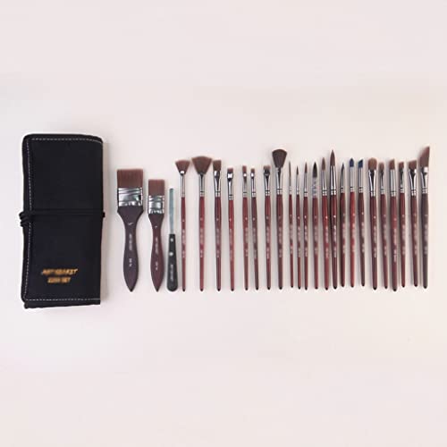 HBJWOV 26PC/Set Watercolor Acrylic&Oil Multi-Functional Free Art Brushes Kit Painting Artist Supplies(D)