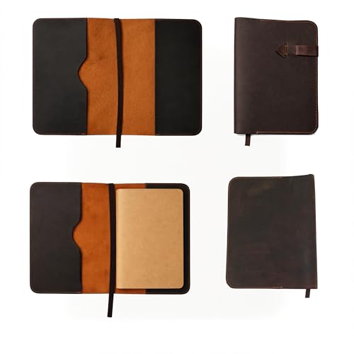PavinCrafter A5 Leather Journal Cover 5.75 x 8.25 in, Full Grain, Brown
