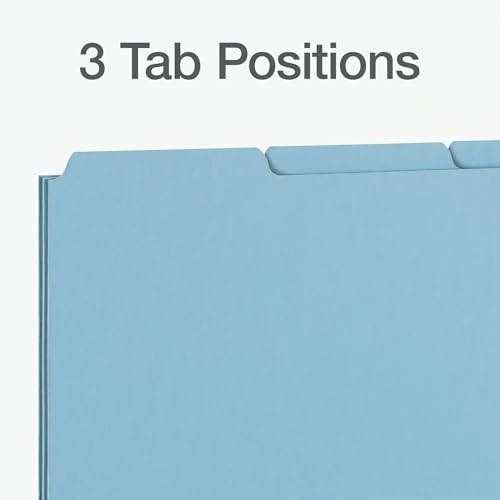 Pendaflex PN203 Blank Tab File Guides, 25 pt. Blue Pressboard, 1/3 Cut, Letter Size, 100/box