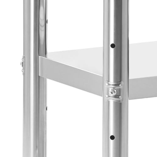 24x18in Stainless Steel Worktable Adjustable Shelf SUS201 Stainless Steel