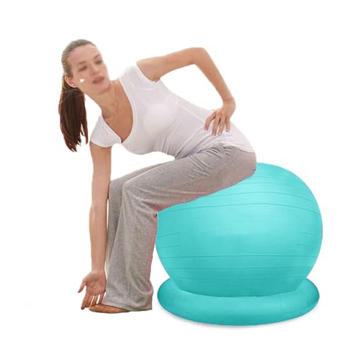 Yoga Ball Chair Stability Exercise Ball Chair with Base, Office Yoga Ball Chair for Adults Teenagers Kids, Balance Ball Seat for Workout Fitness Pilates (Size : Diameter 55 cm (21 5/8"))