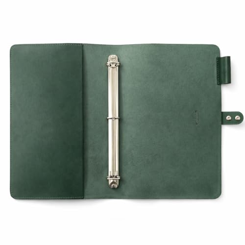 CestAntiQ Leather 3-Ring Binder Portfolio, 8.5x11 in, Green