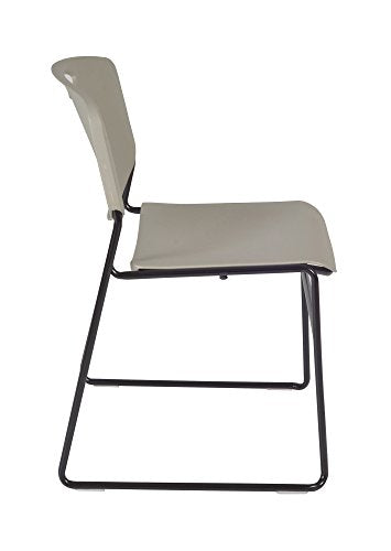 Regency Kobe 72 x 24 in. Flip-Top Training Nesting Table- Grey, 2 Zeng Stack Chairs- Grey