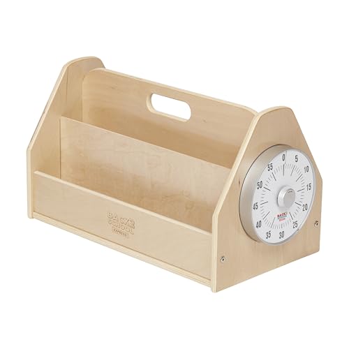 Back2School Express Double-Sided 4-Shelf Book Caddy with Timer, Natural