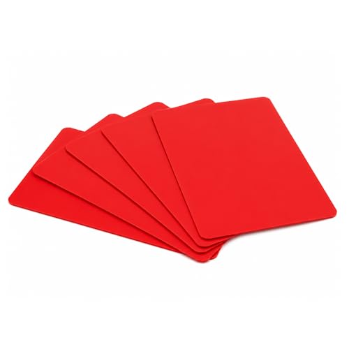 500 Pack - Blank PVC Cards for ID Badge Printers - Graphic Quality Red Plastic CR80 30 Mil (CR8030) By Specialist ID - Compatible with Most Photo ID Badge Printers (Red)