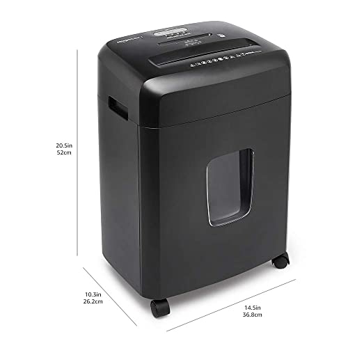 Amazon Basics 15-Sheet Cross Cut Paper Shredder for Home and Office, CD/Credit Card Shredder with 6 Gallon Wastebasket, Black