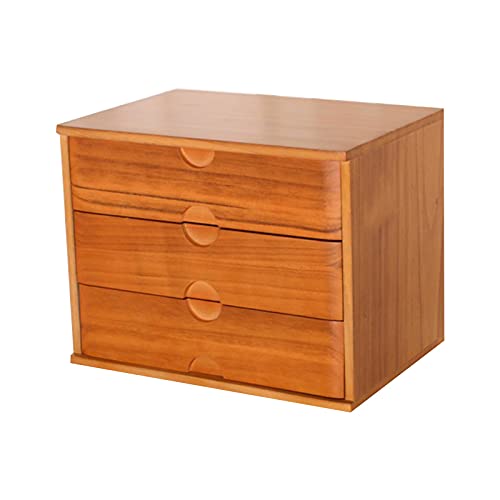 SDVantage Wooden Desktop Storage Box with 3 Drawers, Office Supplies A4/Receipt File Organizer, Flat File Cabinet (A One Size)